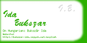 ida bukszar business card